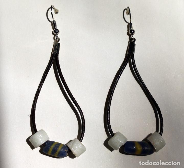Joyeria: PENDIENTES REALIZADOS CON ANTIGUAS CUENTAS TRIBALES DE VIDRIO FUNDIDO