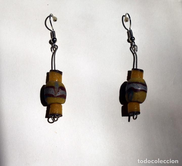 Joyeria: PENDIENTES REALIZADOS CON ANTIGUAS CUENTAS TRIBALES DE VIDRIO FUNDIDO