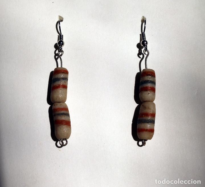 Joyeria: PENDIENTES REALIZADOS CON ANTIGUAS CUENTAS TRIBALES DE VIDRIO FUNDIDO