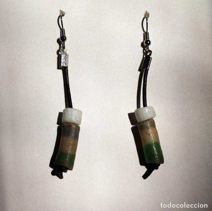 Joyeria: PENDIENTES REALIZADOS CON ANTIGUAS CUENTAS TRIBALES DE VIDRIO FUNDIDO