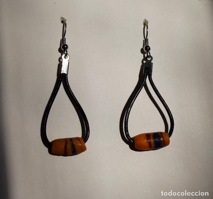 Joyeria: PENDIENTES REALIZADOS CON ANTIGUAS CUENTAS TRIBALES DE VIDRIO FUNDIDO