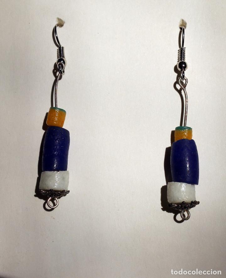Joyeria: PENDIENTES REALIZADOS CON ANTIGUAS CUENTAS TRIBALES DE VIDRIO FUNDIDO
