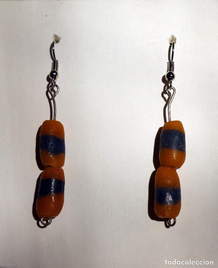 Joyeria: PENDIENTES REALIZADOS CON ANTIGUAS CUENTAS TRIBALES DE VIDRIO FUNDIDO
