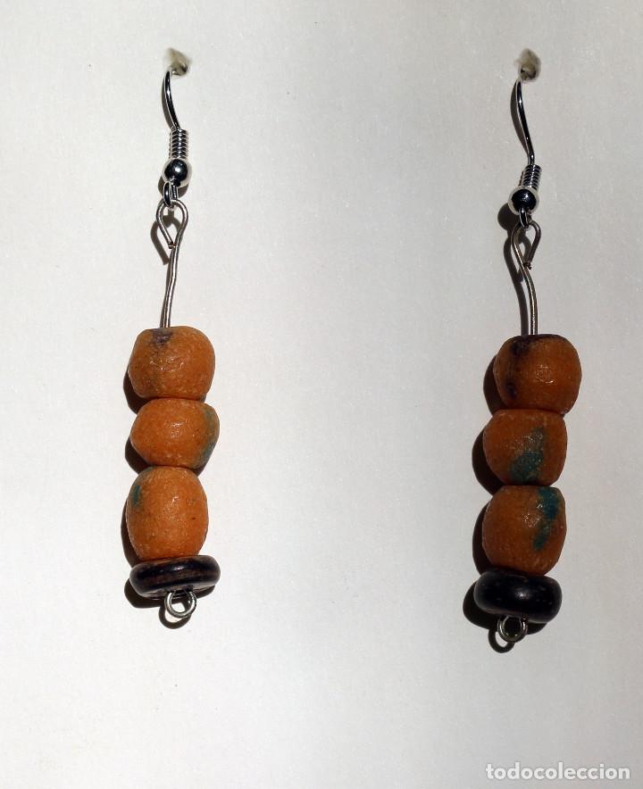 Joyeria: PENDIENTES REALIZADOS CON ANTIGUAS CUENTAS TRIBALES DE VIDRIO FUNDIDO