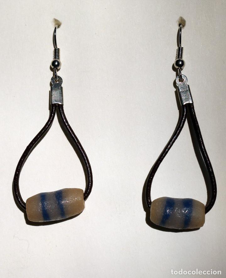 Joyeria: PENDIENTES REALIZADOS CON ANTIGUAS CUENTAS TRIBALES DE VIDRIO FUNDIDO