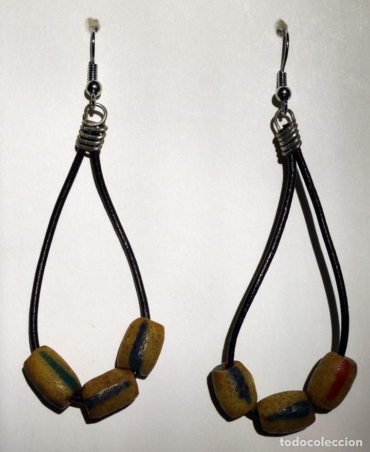 Joyeria: PENDIENTES REALIZADOS CON ANTIGUAS CUENTAS TRIBALES DE VIDRIO FUNDIDO