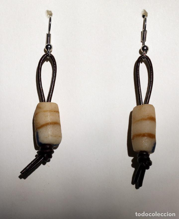 Joyeria: PENDIENTES REALIZADOS CON ANTIGUAS CUENTAS TRIBALES DE VIDRIO FUNDIDO