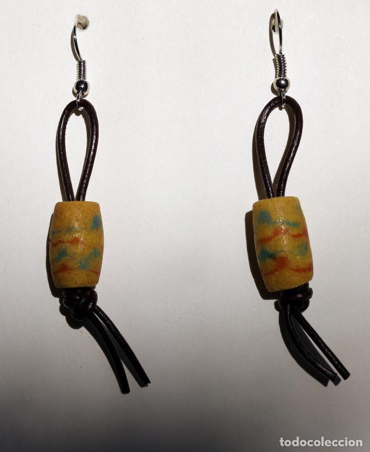 Joyeria: PENDIENTES REALIZADOS CON ANTIGUAS CUENTAS TRIBALES DE VIDRIO FUNDIDO