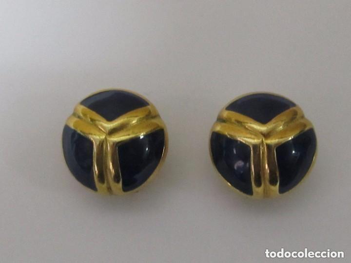 Joyeria: PENDIENTES DE ESMALTE  CHAPADOS EN ORO
