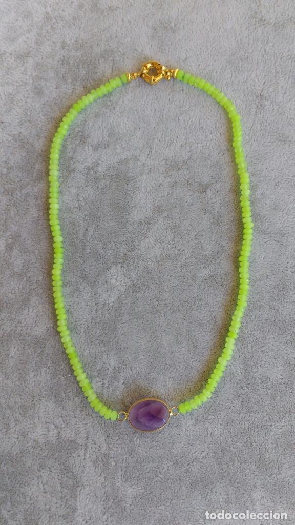 Joyeria: collar &aacute;gata te&ntilde;ida con amatista - Foto 1