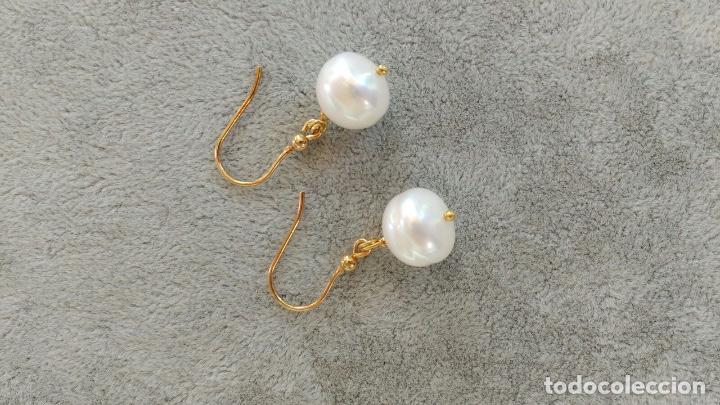 Joyeria: pendientes de perla/plata ba&ntilde;o de oro - Foto 1