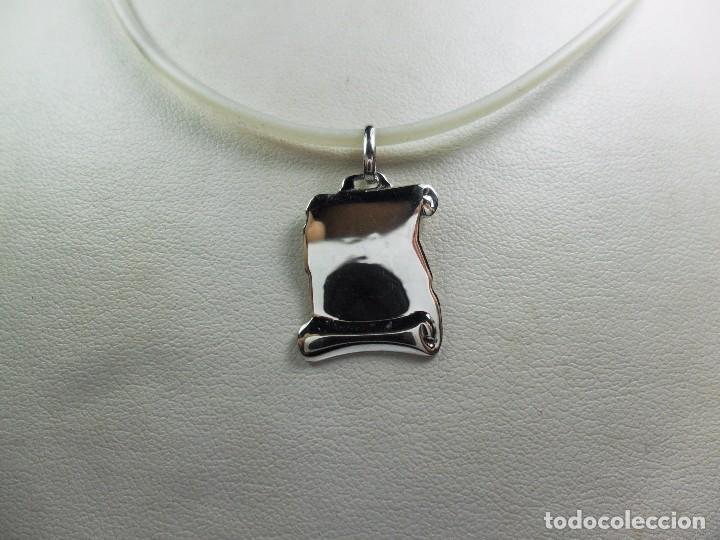 Joyeria: Colgante pergamino en plata 925,  con caucho blanco - Foto 5