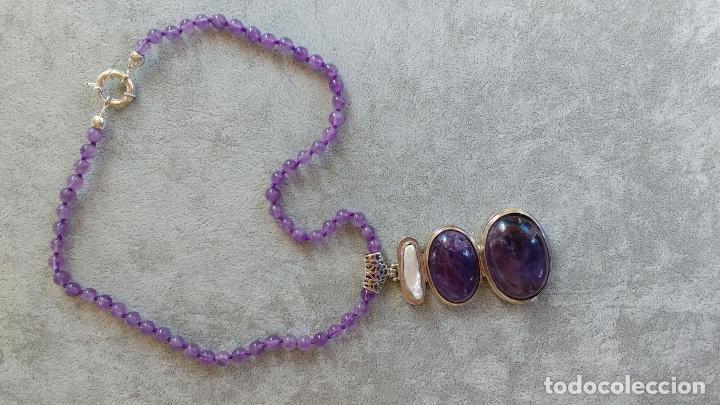 Schmuck: collar de amatista con colgante en amatista/bisuter&iacute;a