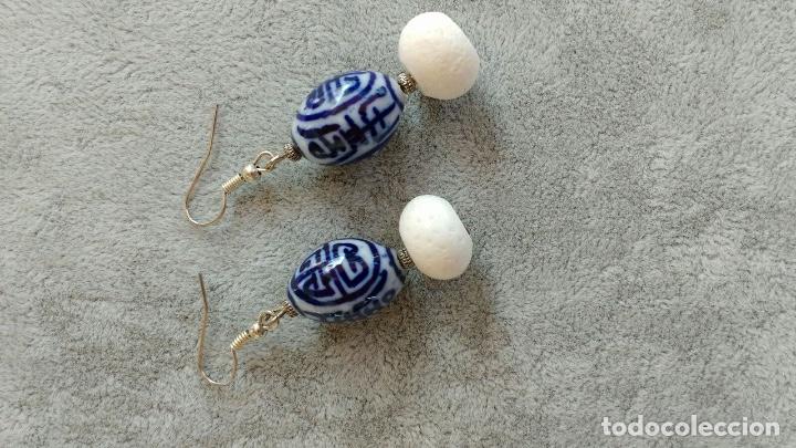Schmuck: pendientes bolas d coral natural /bisuter&iacute;a/pieza d porcelana