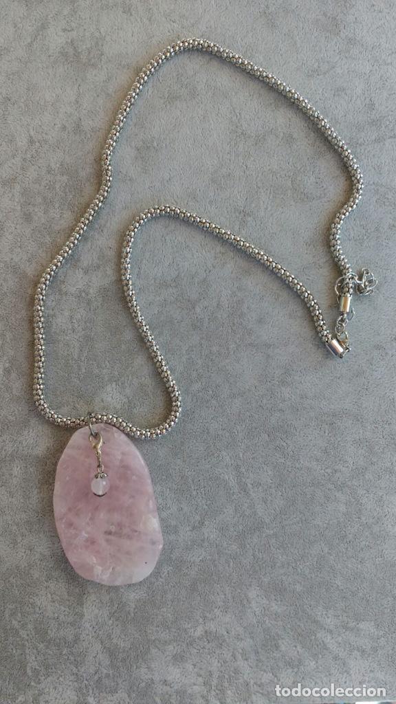 Schmuck: collar bisuter&iacute;a/piedra cuarzo rosa