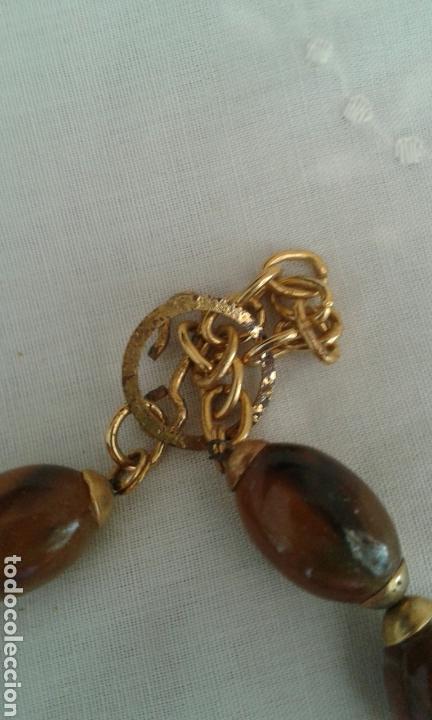 Joyeria: Collar vintage marr&oacute;n y dorado - Foto 2