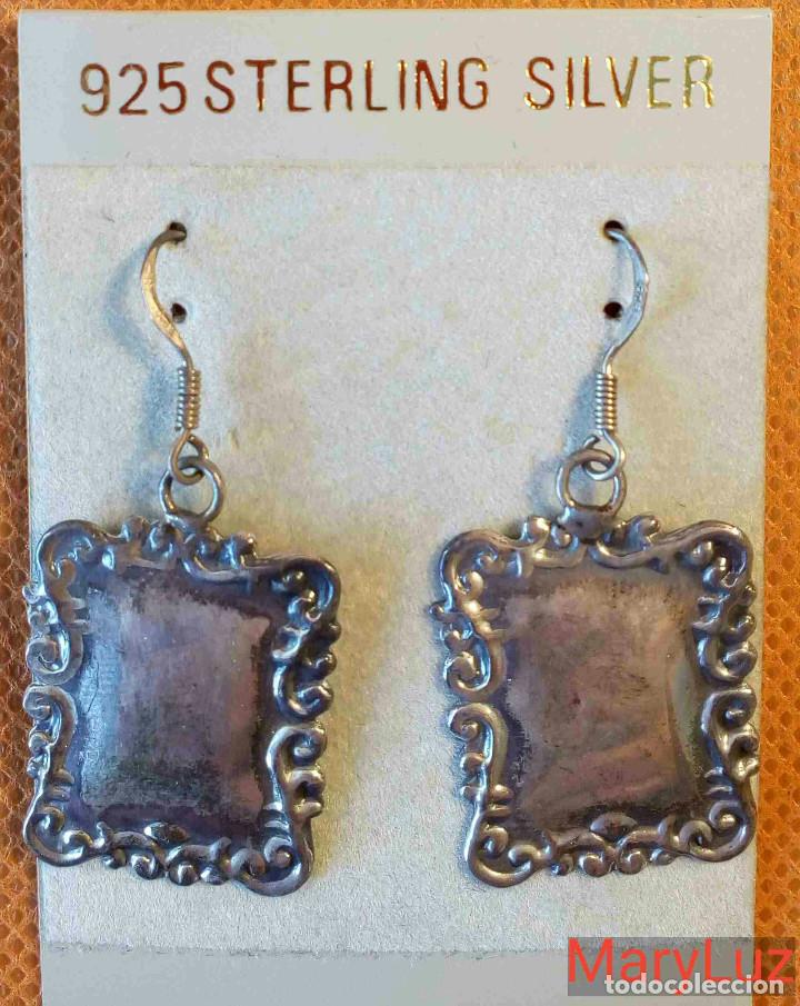 Joyeria: PENDIENTES DE PLATA. A&ntilde;os 80-90. Sin usar. - Foto 1