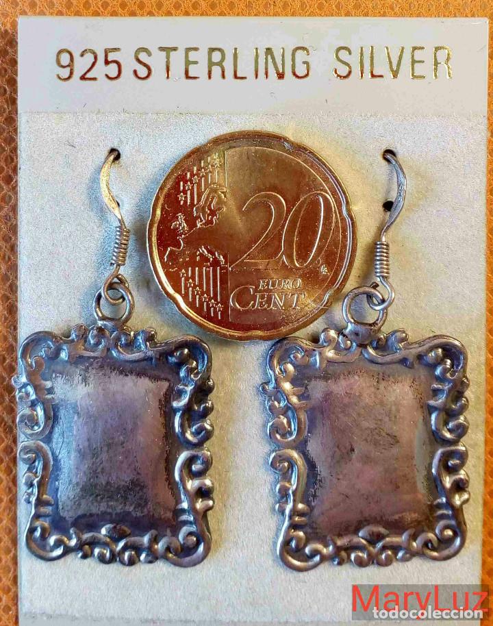 Joyeria: PENDIENTES DE PLATA. A&ntilde;os 80-90. Sin usar. - Foto 2