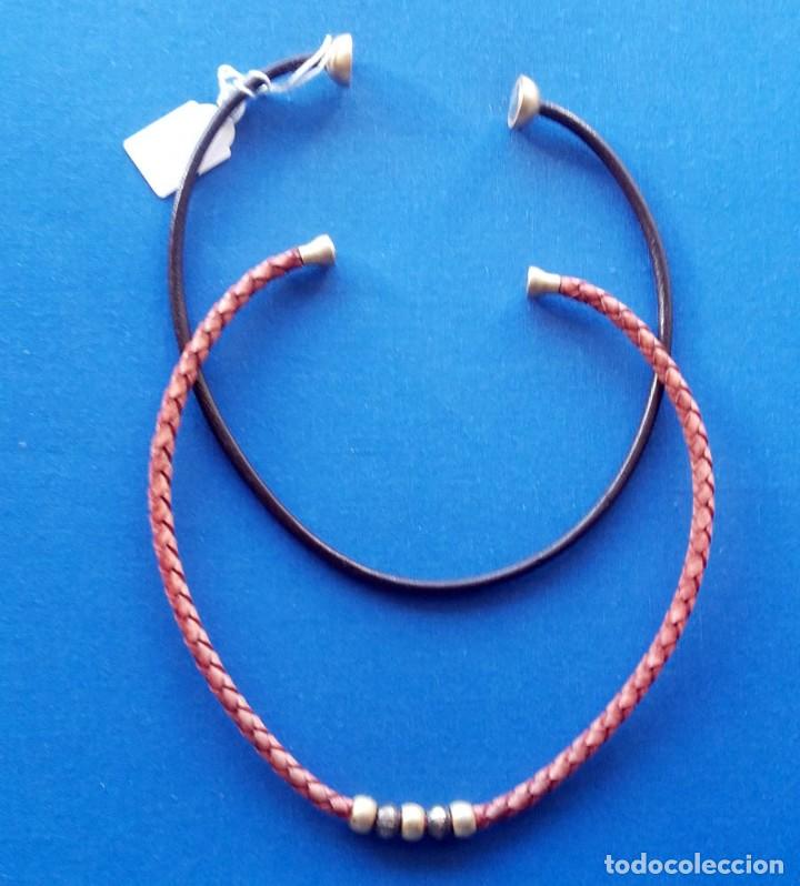 Joyeria: Sin Usar. 2 Grangantillas en cuero con cierre de iman - Foto 1