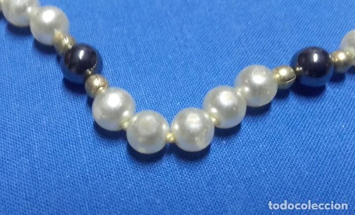 Joyeria: Collar vintage de perlas blancas y negras. Sin usar - Foto 3