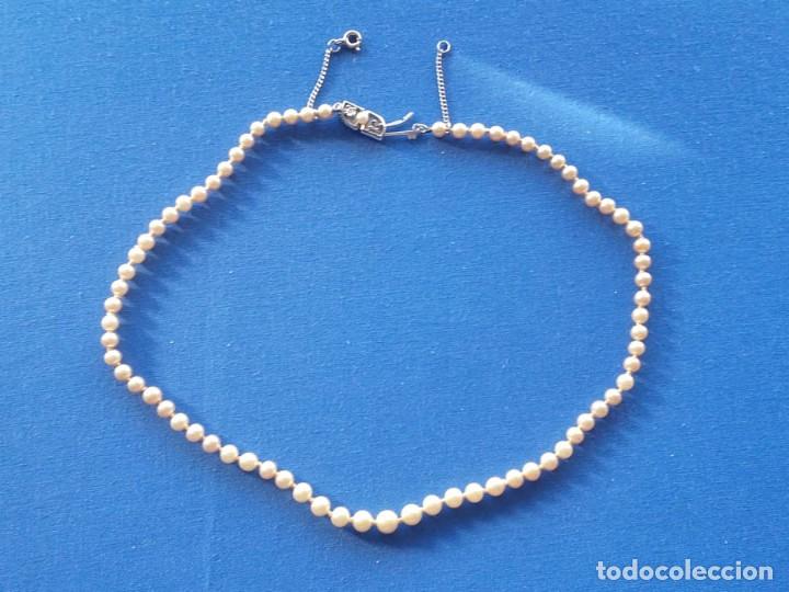 Joyeria: Collar de perlas vintage con cierre de plata - Foto 1