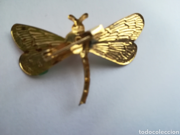 Joyeria: Antiguo Broche libelula con esmalte y perla. Perfecto. - Foto 2