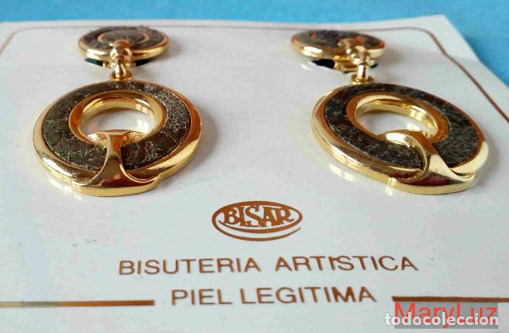Joyeria: PENDIENTES DE PIEL. De pinza. A&ntilde;os 90. Sin usar. - Foto 3