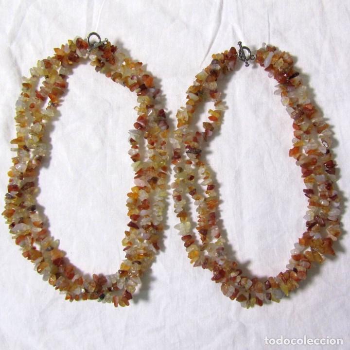 Joyeria: 2 collares triples de curzo carneola y &aacute;gata - Foto 1
