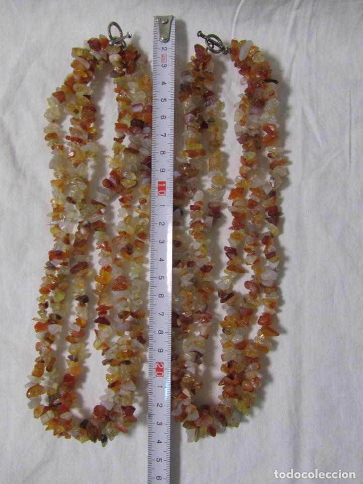 Joyeria: 2 collares triples de curzo carneola y &aacute;gata - Foto 4