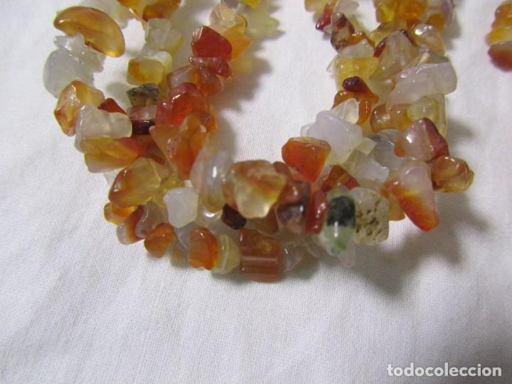 Joyeria: 2 collares triples de curzo carneola y &aacute;gata - Foto 6
