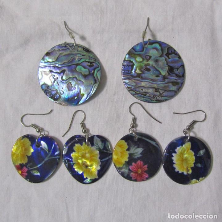 Joyeria: 3 pares de pendientes de n&aacute;car - Foto 1