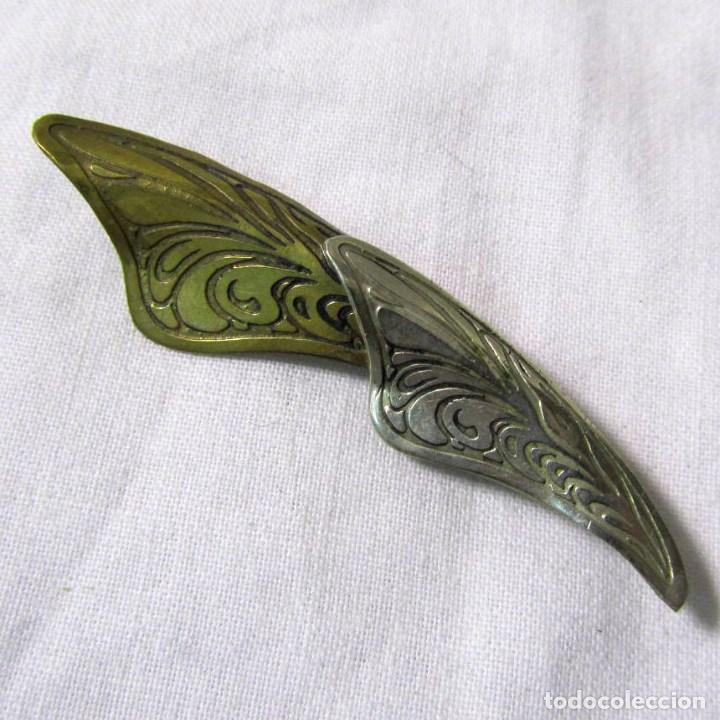 Joyeria: Antiguo broche de dos metales - Foto 1