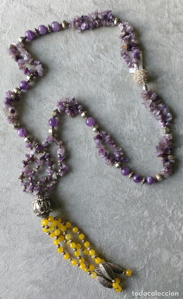 Joyeria: COLLAR DE AMATISTA Y &Aacute;GATA AMARILLA.