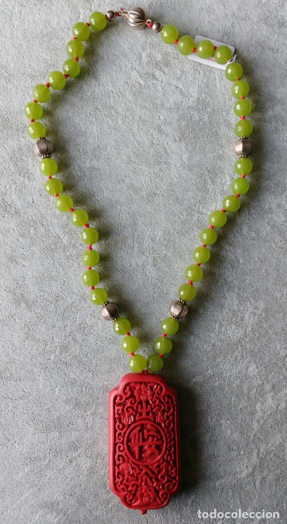 Schmuck: COLLAR DE CUARZO MANZANA Y PLATA.