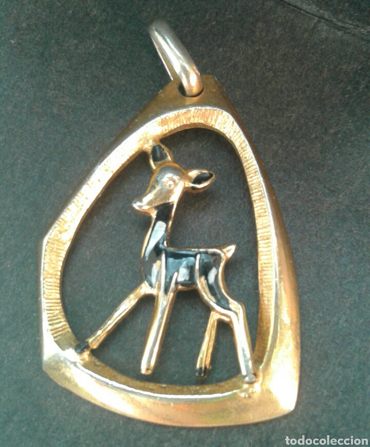 Joyeria: Colgante dorado ciervo a&ntilde;os 60 marca DAG