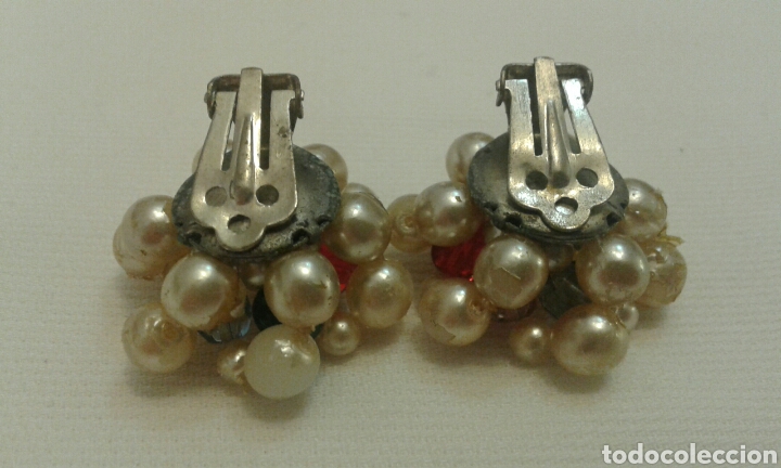 Joyeria: Pendientes vintage flor perla - Foto 2