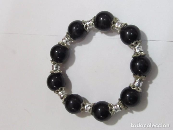 Joyeria: PULSERA FLEXIBLE PLATEADA CON PIEDRAS ONIX - Foto 1