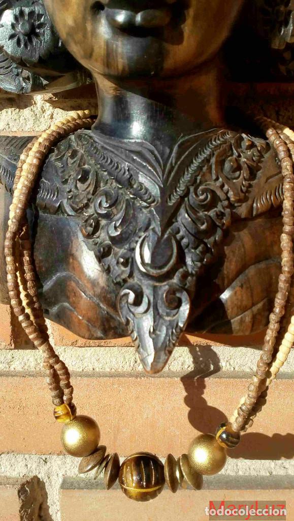 Joyeria: COLLAR DE MADERA. Sin usar. A&ntilde;os 90. - Foto 4