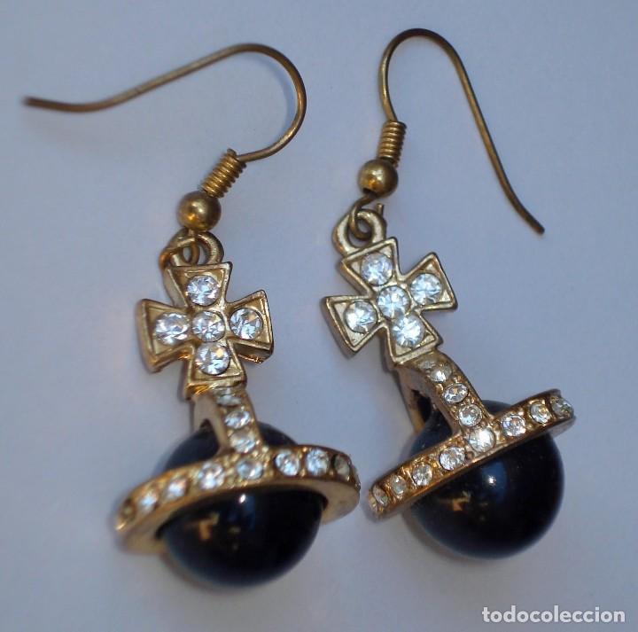 Joaillerie: PRECIOSOS PENDIENTES PLATEADOS Y NEGROS CON CIRCONITAS - GRAN CALIDAD