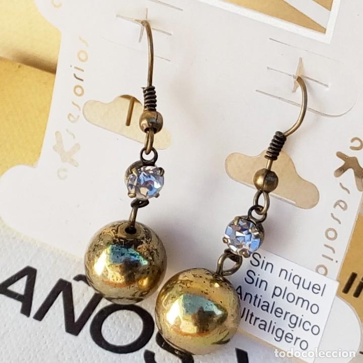 Joyeria: PRECIOSOS PENDIENTES LARGOS DE BOLA CON STRASS - Foto 3