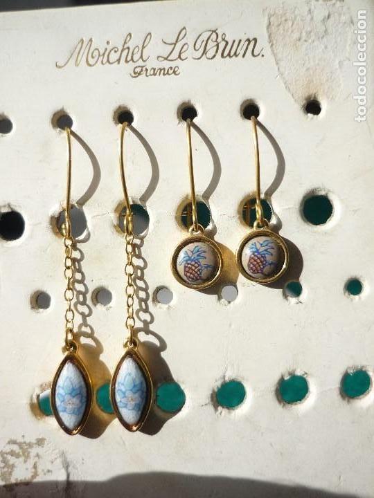 Joaillerie: 2 PARES DE PENDIENTES DE MICHEL LE BRUN(PARIS)EL PEQUE&Ntilde;O 2CM EL LARGO 4.5CM.