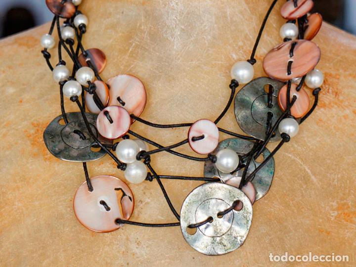 Joyeria: Collar de abalorios de n&aacute;car y metal - Foto 2