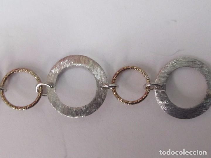 Joyeria: PULSERA DE PLATA AROS BICOLOR (17 cm.) - Foto 2