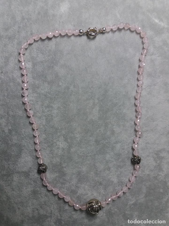 Gioielleria: collar de bola de cuarzo rosa fecetado/bisuter&iacute;a