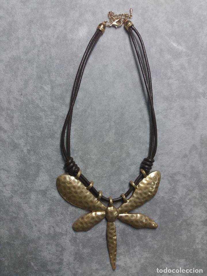 Gioielleria: collar /gargantilla en bisuter&iacute;a dorada con cuero
