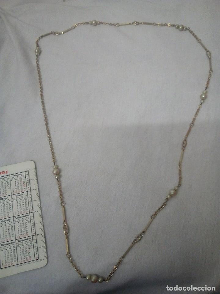 Joyeria: Collar antiguo sobredorado. Perlitas - Foto 1