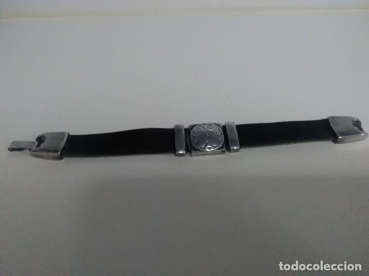 Joyeria: Pulsera plata ( 925)  y cuero - Foto 1