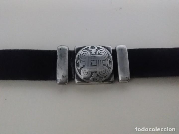 Joyeria: Pulsera plata ( 925)  y cuero - Foto 2