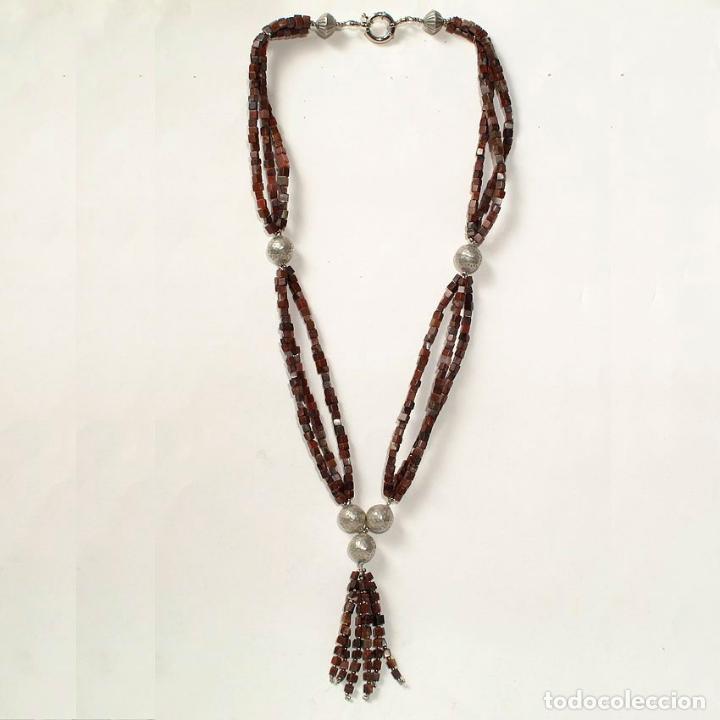 Joyeria: Collar jaspe y 7 cuentas de plata de ley 72cm - Foto 1