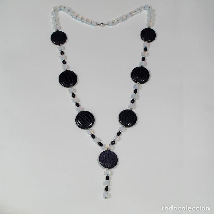 Joyeria: Juego collar 82 cm. y pendientes opalina y aventurina - Foto 1